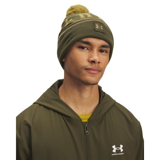  UNDER ARMOUR Męska czapka zimowa Under Armour M Halftime Pom Beanie  khaki Khaki