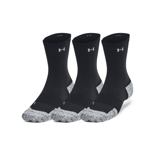  UNDER ARMOUR Skarpetki do biegania uniseks (3pack) Under Armour UA AD Run Cushion 3pk Crew  czarne Czarny