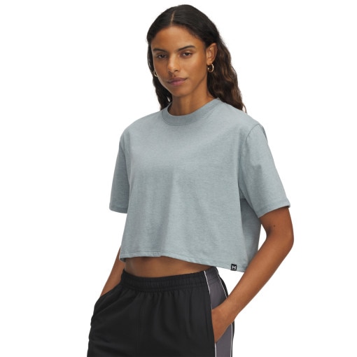  UNDER ARMOUR Damski tshirt croptop Under Armour UA Rival SS  niebieski Niebieski