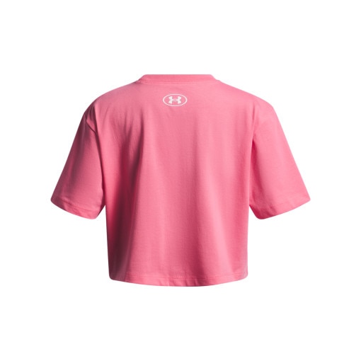 Dziewczęca koszulka oversize Under Armour UA Rival SS - różowa