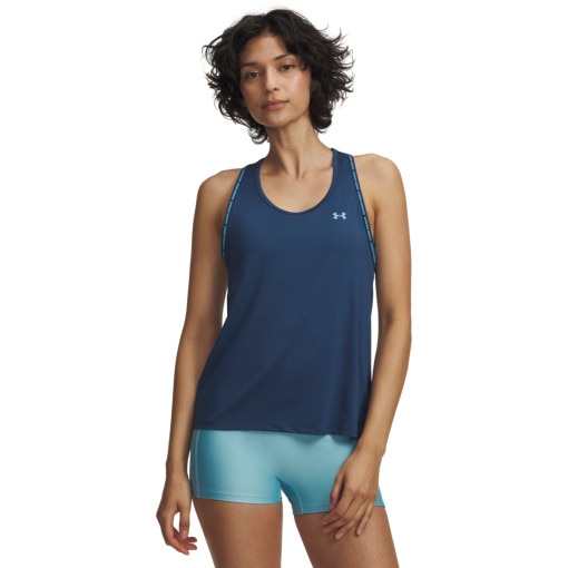  UNDER ARMOUR Damski top treningowy Under Armour Tech Knockout Tank  granatowy Granatowy