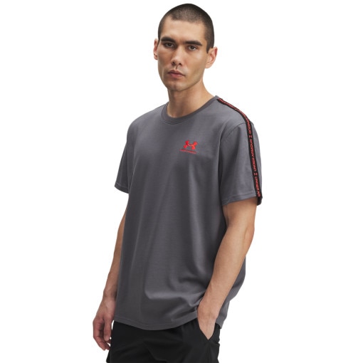  UNDER ARMOUR Męski tshirt Under Armour UA Icon HWT Tee Taping  szary Szary