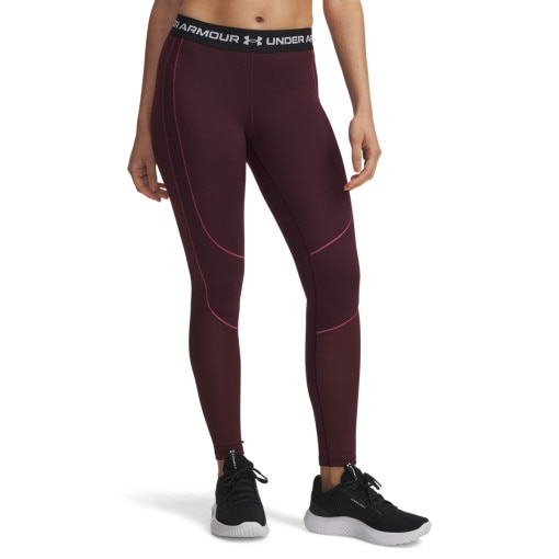 Damskie legginsy treningowe Under Armour UA ColdGear Textured Legging - bordowe