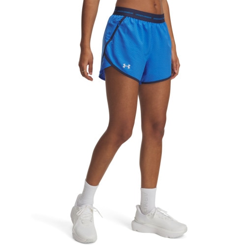 Damskie spodenki do biegania Under Armour UA Fly By 3'' Novelty Short - niebieskie