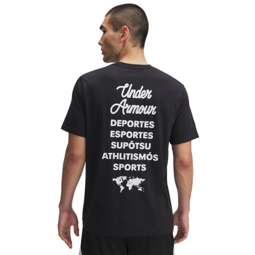 Męski t-shirt z nadrukiem Under Armour UA Sports Wordmark - czarny