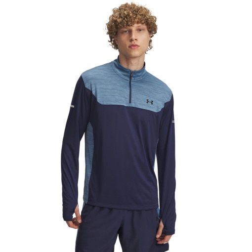  UNDER ARMOUR Męska bluza treningowa nierozpinana bez kaptura Under Armour UA Tech Utility 1/4 Zip  granatowa Granatowy