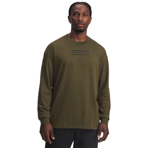  UNDER ARMOUR Męski longsleeve z nadrukiem Under Armour Project Rock LS  khaki Khaki