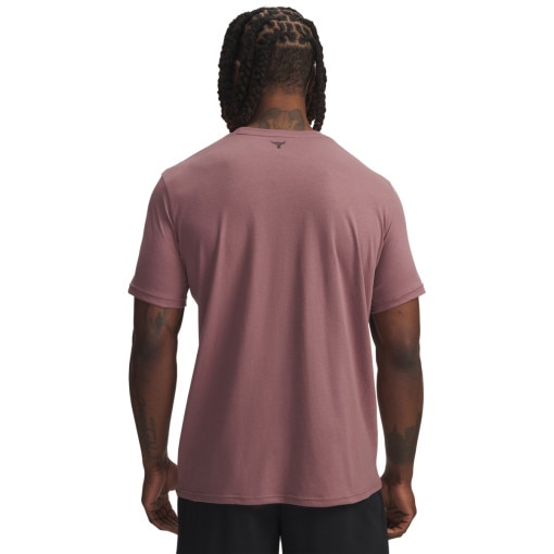 Męski t-shirt z nadrukiem Under Armour Project Rock Q3 SS 1 - różowy