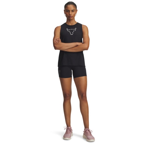  UNDER ARMOUR Damskie spodenki treningowe Under Armour Project Rock Middie Short  czarne Czarny