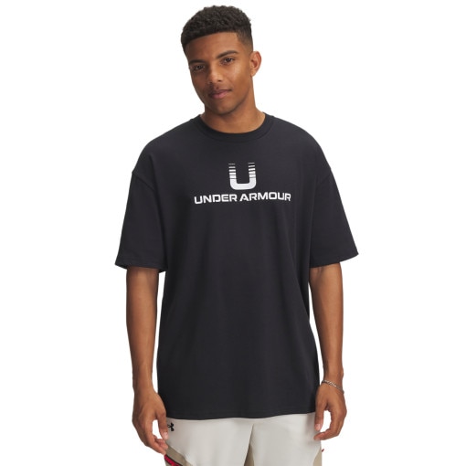  UNDER ARMOUR Męski tshirt z nadrukiem Under Armour UA HWT U LOGO SS  czarny Czarny