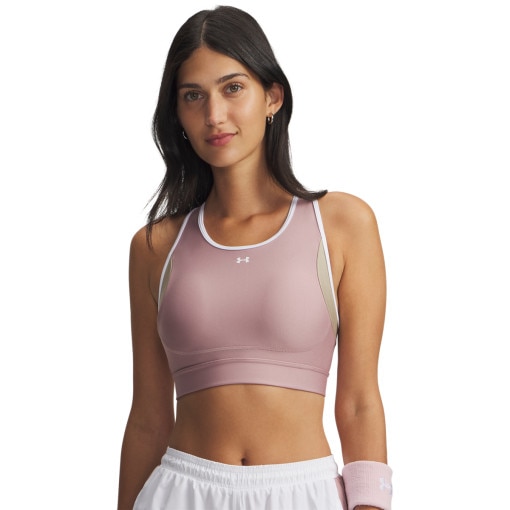  UNDER ARMOUR Damski biustonosz treningowy Under Armour UA Crossback Mid Open Back  różowy Różowy