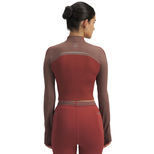 Damski longsleeve treningowy top Under Armour UA Halo CW Mock - czerwony