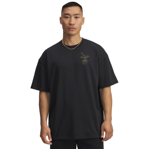  UNDER ARMOUR Męski tshirt z nadrukiem Under Armour UA Project Rock SS  czarny Czarny