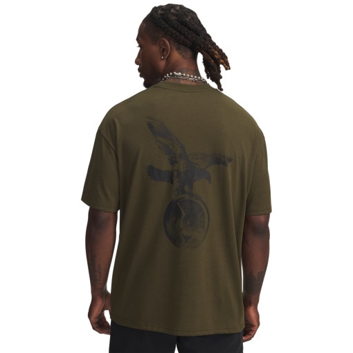 Męski t-shirt z nadrukiem Under Armour UA Project Rock SS - khaki