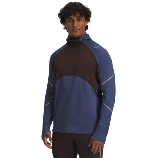  UNDER ARMOUR Męska bluza do biegania Under Armour UA Halo Run CW Balaclava  granatowa Granatowy