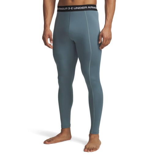 Męskie legginsy treningowe Under Armour UA Cold Weather Grid - niebieskie