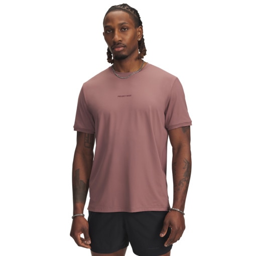  UNDER ARMOUR Męska koszulka treningowa Under Amrour Project Rock Iso Chill SS  różowa Różowy