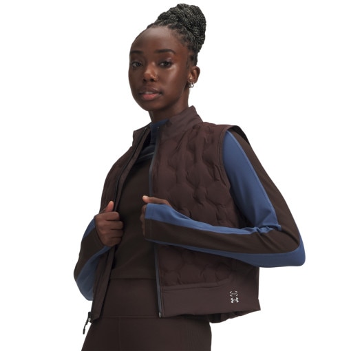  UNDER ARMOUR Damska kamizelka puchowa pikowana Under Armour UA Halo CW Vest  brązowa Brązowy