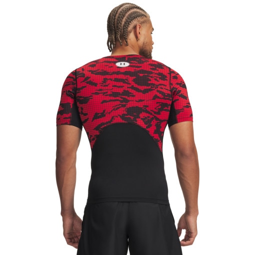 Męska koszulka treningowa Under Armour UA HeatGear Printed SS - czerwona