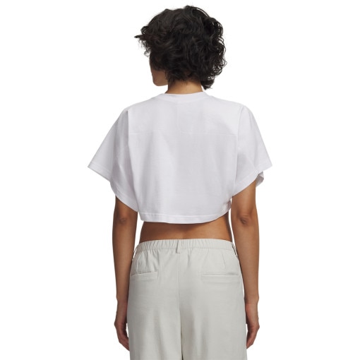 Damski crop top Under Armour Cropped Script SS Tee - biały