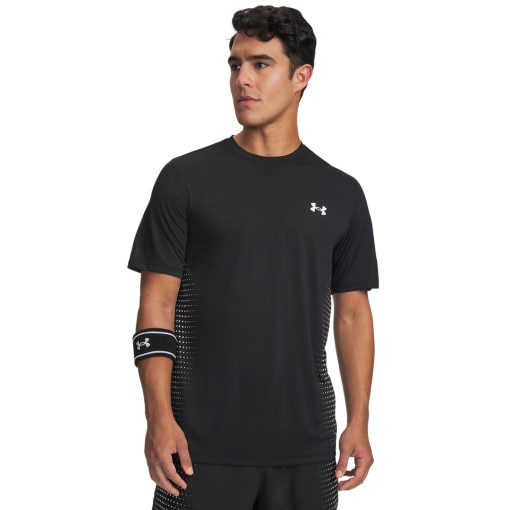 UNDER ARMOUR Męska koszulka treningowa Under Armour UA Tech Play Short Sleeve czarna Czarny