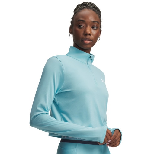 UNDER ARMOUR Damska bluza treningowa bez kaptura Under Armour Tech Branded 1/2 Zip niebieska Niebieski
