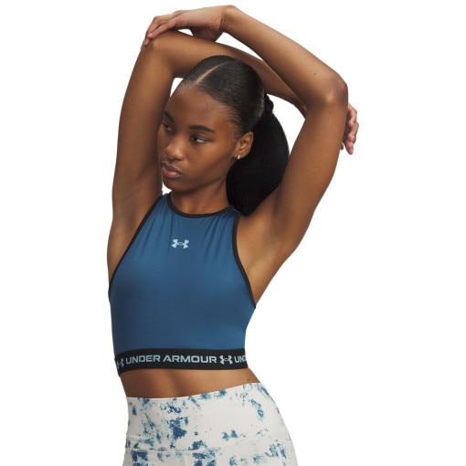  UNDER ARMOUR Damski top treningowy Under Armour HeatGear Mesh Tank  niebieski Niebieski