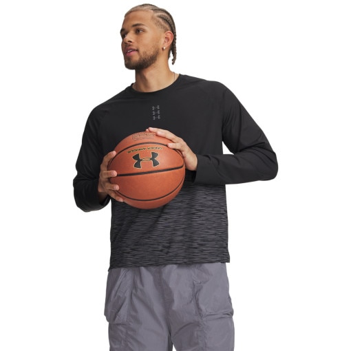  UNDER ARMOUR Męski longsleeve do koszykówki Under Armour UA Hoops Performance LS  czarny Czarny