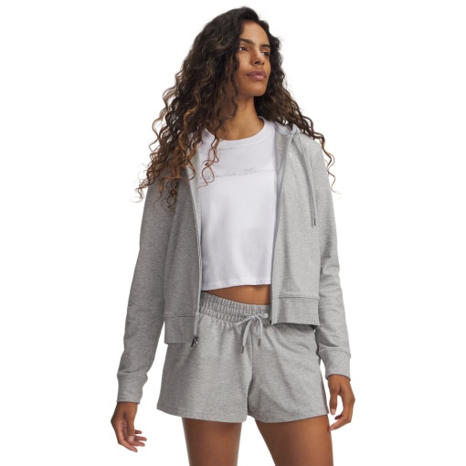  UNDER ARMOUR Damska bluza rozpinana z kapturem Under Armour Sport Terry FZ  szara Szary