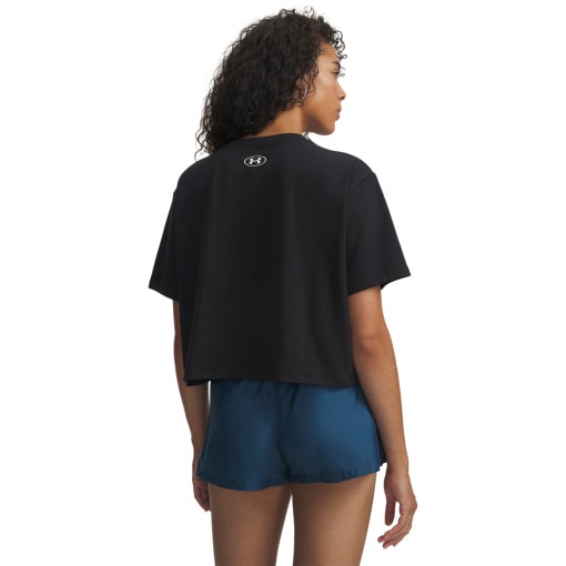 Damski t-shirt z nadrukiem Under Armour UA Rival Boxy Tee Solid - czarny