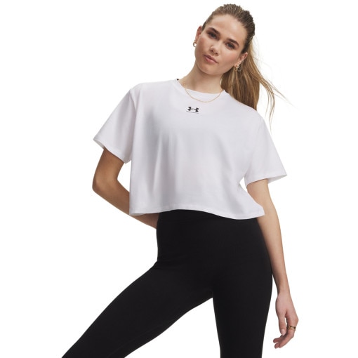 Obrazek dla: UNDER ARMOUR Damski tshirt z nadrukiem Under Armour UA Rival Boxy Tee Solid  biały Biały