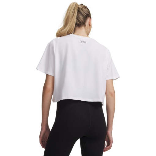 Damski t-shirt z nadrukiem Under Armour UA Rival Boxy Tee Solid - biały