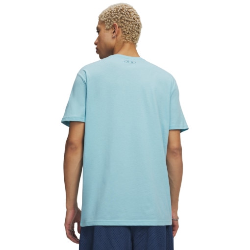 Męski t-shirt z nadrukiem Under Armour UA M OVAL WM SS - niebieski