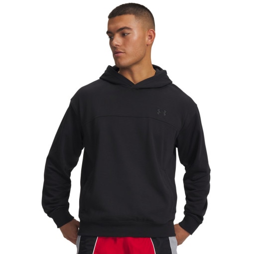 UNDER ARMOUR Męska bluza dresowa nierozpinana z kapturem Under Armour UA Rival Lightweight czarna Czarny