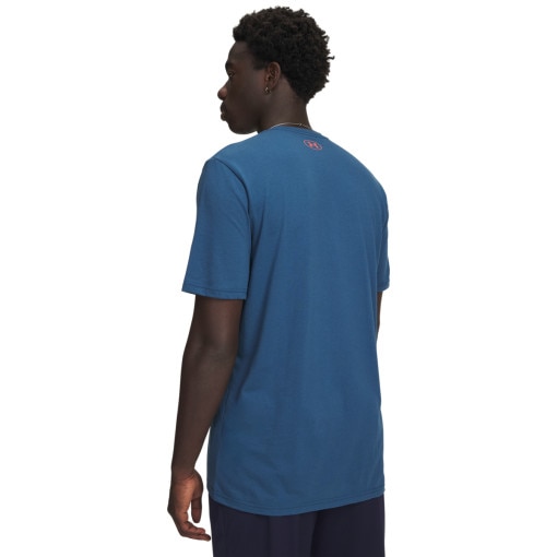 Męski t-shirt z nadrukiem Under Armour UA M WM Locker Tag Short Sleeve - granatowy