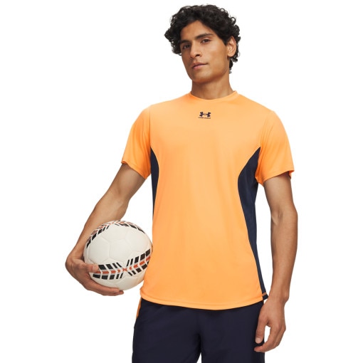  UNDER ARMOUR Męska koszulka piłkarska Under Armour UA M Challenger Pro PRNT SS – pomarańczowa Pomarańczowy