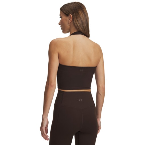 Damski top treningowy Under Armour Meridian Halter Tank - brązowy