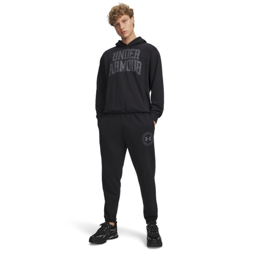  UNDER ARMOUR Męskie spodnie dresowe joggery Under Armour UA Rival LW Graphic Jogger  czarne Czarny
