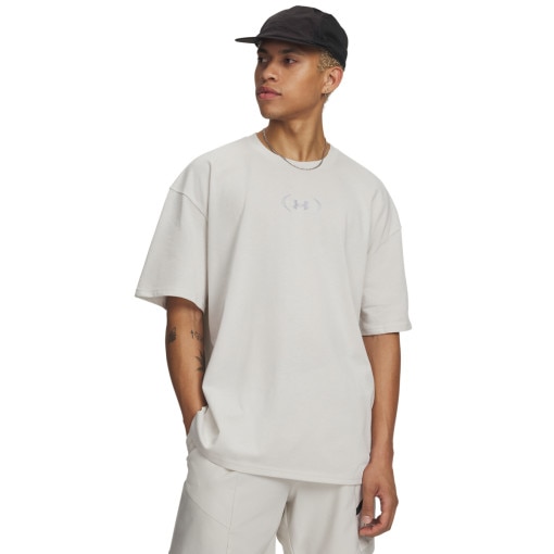  UNDER ARMOUR Męski tshirt z nadrukiem Under Armour UA M UNSTOPPABLE PLUS HWT SS  biały Biały