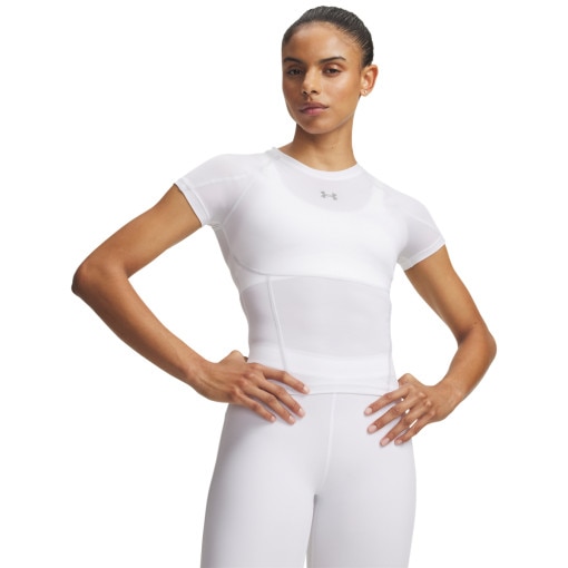 UNDER ARMOUR Damska koszulka treningowa Under Armour HeatGear Elite SS biała Biały