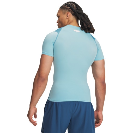 Męska koszulka treningowa Under Armour UA HeatGear Elite Comp SS - niebieska