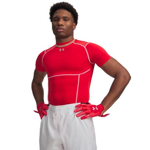 UNDER ARMOUR Męska koszulka treningowa Under Armour UA HeatGear Elite Comp SS czerwona Czerwony