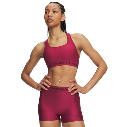 Obrazek dla: UNDER ARMOUR Biustonosz treningowy Under Armour Crossback Mid Bra  burgundowy Burgundowy