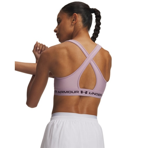Biustonosz treningowy Under Armour Crossback Mid Bra - różowy