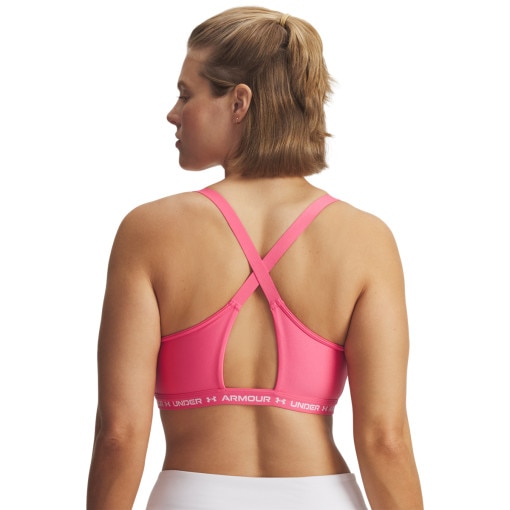 Biustonosz treningowy Under Armour UA Crossback Low Bra - różowy