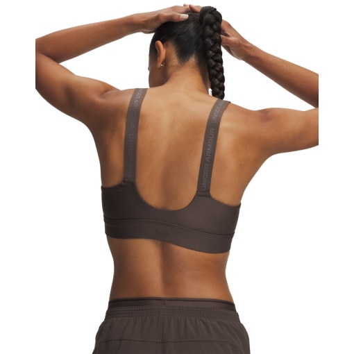 Biustonosz treningowy Under Armour UA Infinity High Zip 2.0 Bra - brązowy