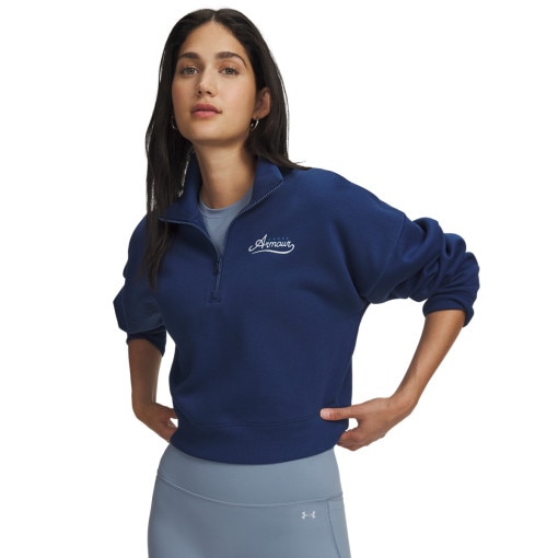Obrazek dla: UNDER ARMOUR Damska bluza bez kaptura Under Armour RIVAL FLEECE VARSITY HZ granatowa Granatowy