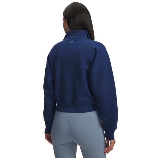 Damska bluza bez kaptura Under Armour RIVAL FLEECE VARSITY HZ - granatowa