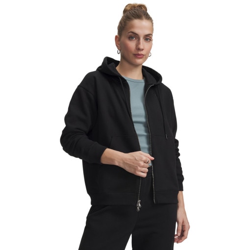 Obrazek dla: UNDER ARMOUR Damska bluza dresowa rozpinana z kapturem Under Armour UA Icon HWT Terry FZ  czarna Czarny