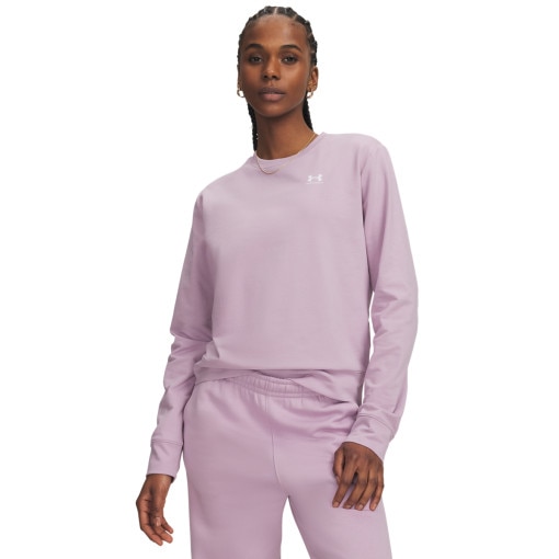 Damska bluza nierozpinana bez kaptura Under Armour Sport Terry Crew - różowa